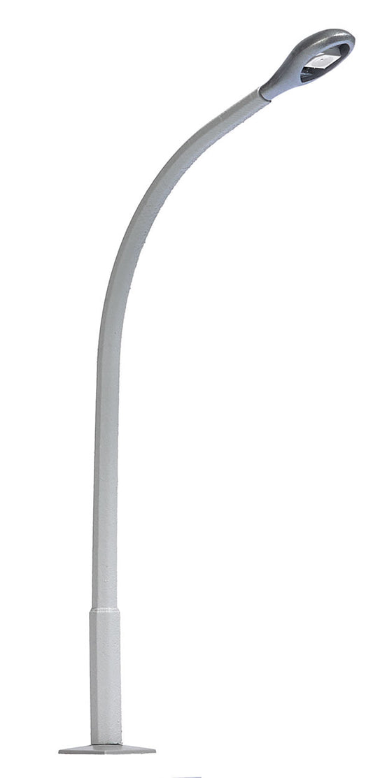 Busch 4126 HO Scale Street Lamp with Curved Concrete Mast, Teardrop Lamp -- White LED, 3"  7.7cm
