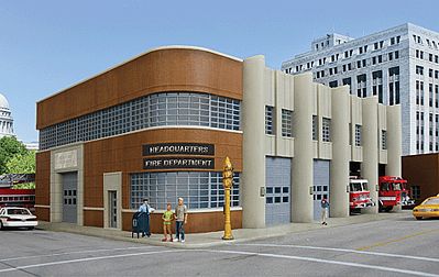 Walthers Cornerstone 933-3765 HO Scale Fire Department Headquarters -- Kit