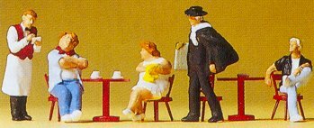 Preiser 10368 HO Scale Spectators -- Tourists, Waiter & Artist