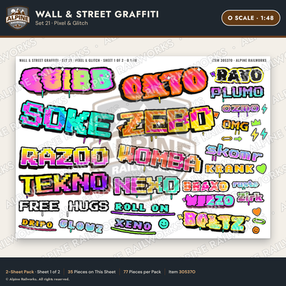 Alpine Railworks 30537O O Scale Wall & Street Graffiti Cut-Outs