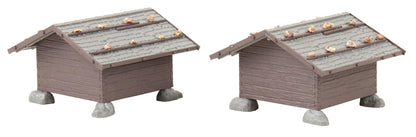 Faller 130636 HO Scale Hay Barns 2-Pack Model Kit