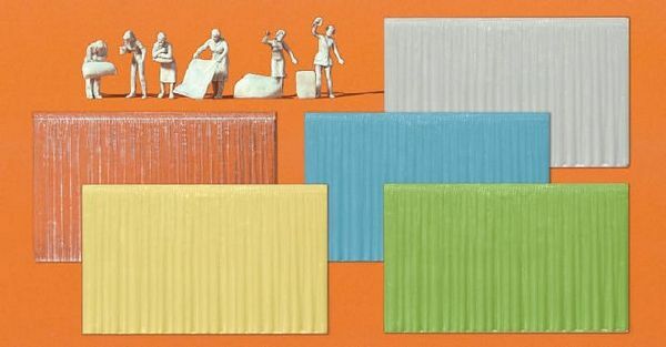 Preiser 16360 HO Scale 6 Unpainted Figures and 16 Window Curtains