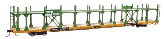 Walthers Mainline 910-8032 HO Scale 89' Flatcar Auto Rack BN #963917