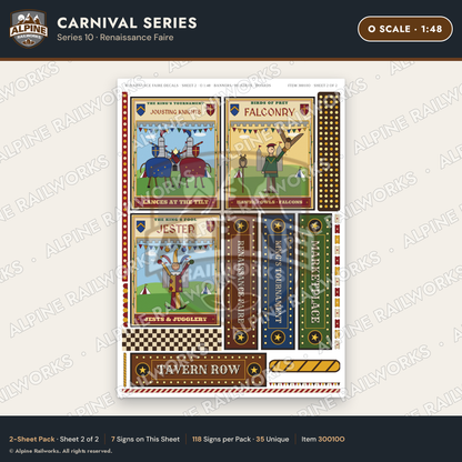 Alpine Railworks 30010O O Scale Carnival Signs - Renaissance Faire