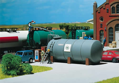 Faller 222194 N Scale Oil Tank - Era III -- Painted & Weathered - Kit
