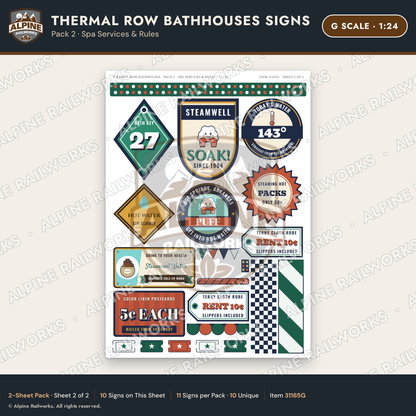 Alpine Railworks 31165G G Scale Roadside Signs - Hot Springs