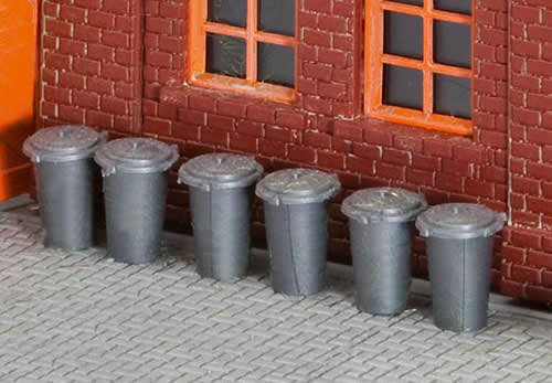Faller 180905 HO Scale Trash Cans -- Kit pkg(12)