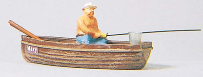 Preiser 28052 HO Scale Angler in a Boat