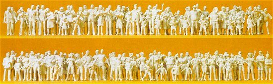Preiser 16343 HO Scale Unpainted Figure Set -- Passers-by/Spectators