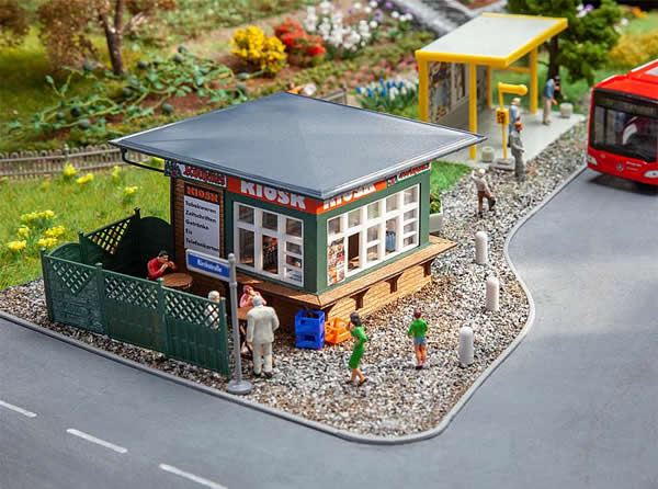 Faller 120303 HO Scale Kiosk -- Laser-Cut Kit - 3-3/8 x 3-1/8 x 1-7/8" 8.5 x 8 x 4.7cm