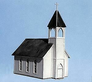 Blair Line 169 HO Scale Wood Frame Church Kit - 4-7/8 x 3 x 6-1/2"