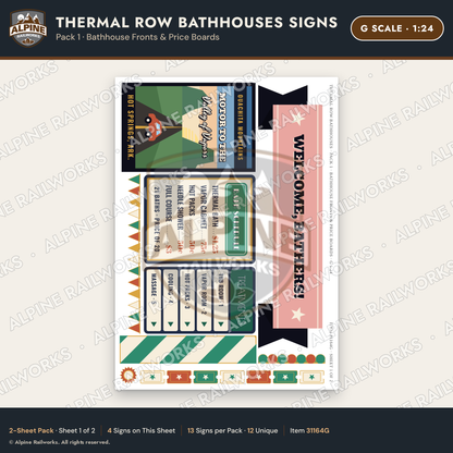 Alpine Railworks 31164G G Scale Roadside Signs - Hot Springs