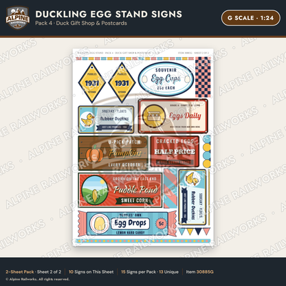 Alpine Railworks 30885G G Scale Roadside Signs - Giant Duck Farm Stand