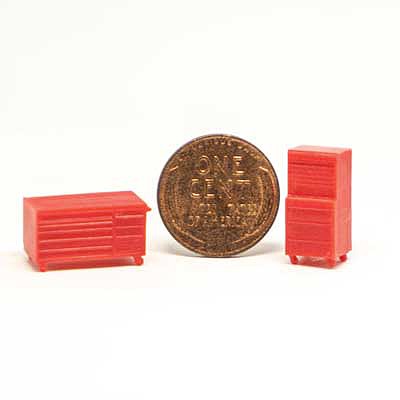 All Scale Miniatures 870948 HO Scale Tool Chest Set -- 1 Each Short and Tall