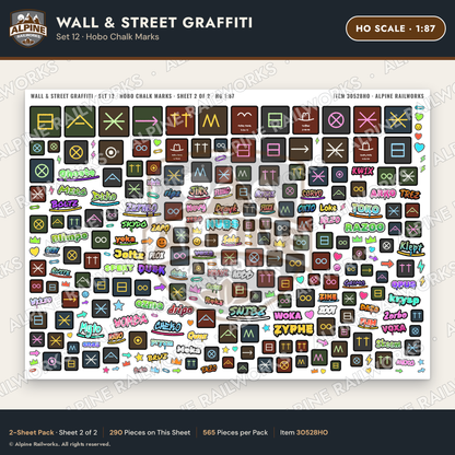 Alpine Railworks 30528HO HO Scale Wall & Street Graffiti Cut-Outs