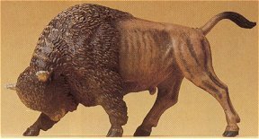 Preiser 47535 1/25 Scale Wild Animal Charging Buffalo Bull w/Head Down