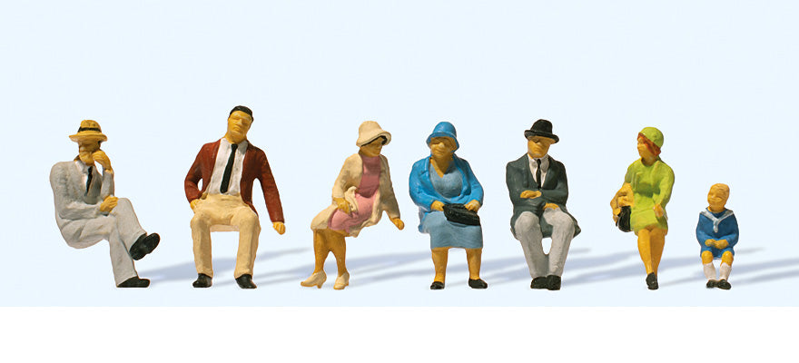 Preiser 12444 HO Scale Seated Persons 1925-1930 Figure Set