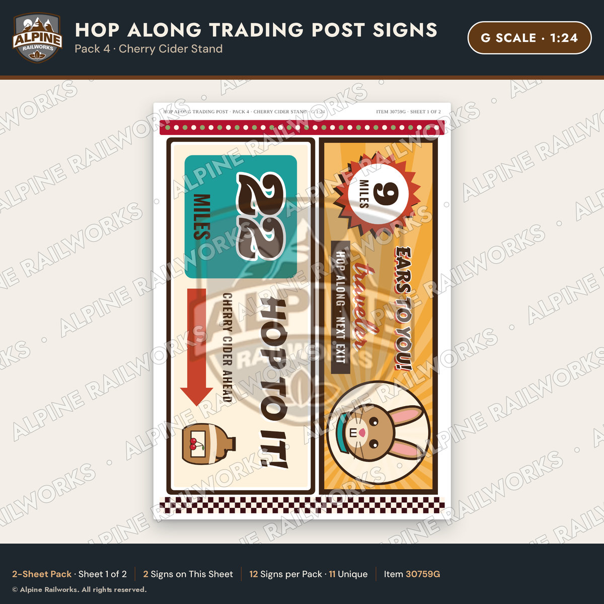 Alpine Railworks 30759G G Scale Roadside Signs - Trading Post