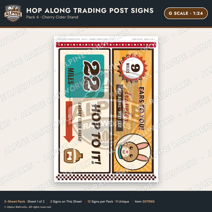 Alpine Railworks 30759G G Scale Roadside Signs - Trading Post