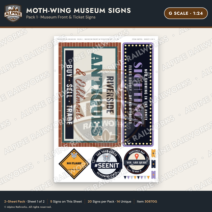 Alpine Railworks 30870G G Scale Roadside Signs - Mothman Museum