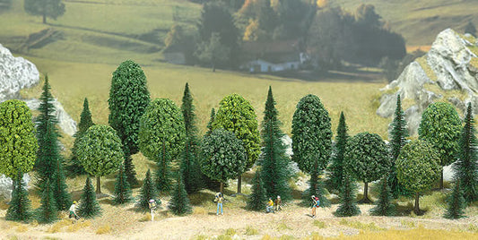 Busch 6490 A Scale Mixed Forest Trees pkg(35) -- 10 Deciduous