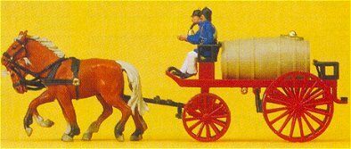 Preiser 30426 HO Scale Emergency - Horse-Drawn Fire Equipment -- Water Wagon