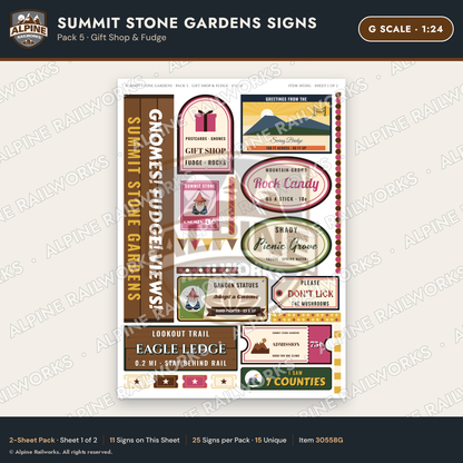 Alpine Railworks 30558G G Scale Roadside Signs - Rock Garden