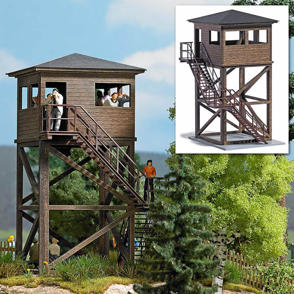 Busch 1585 HO Scale Observation Tower -- Laser-Cut Wood Kit