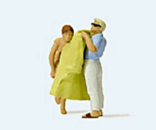 Preiser 28162 HO Scale Changing Clothes on the Beach -- pkg(2)