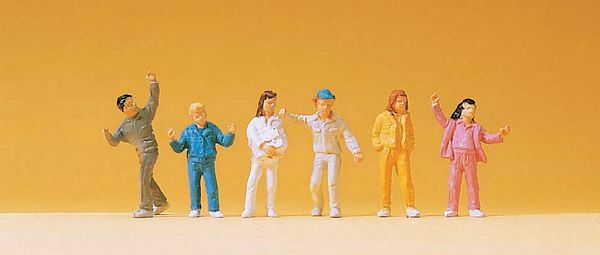 Preiser 14139 HO Scale Children Wearing Long-Sleeved Jackets & Pants pkg(6)