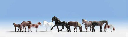 Walthers SceneMaster 949-6074 HO Scale Majestic Horses pkg(9)