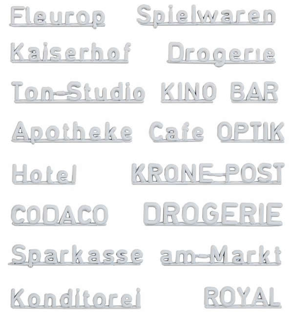 Faller 180964 A Scale 1970s Shop Lettering -- German Language