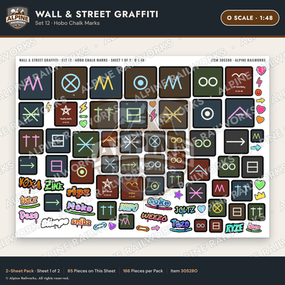 Alpine Railworks 30528O O Scale Wall & Street Graffiti Cut-Outs