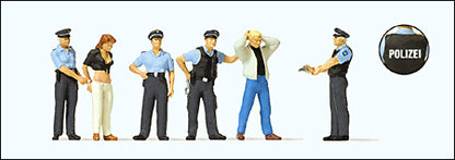 Preiser 10589 HO Scale Emergency Personnel -- Under Arrest pkg(6)