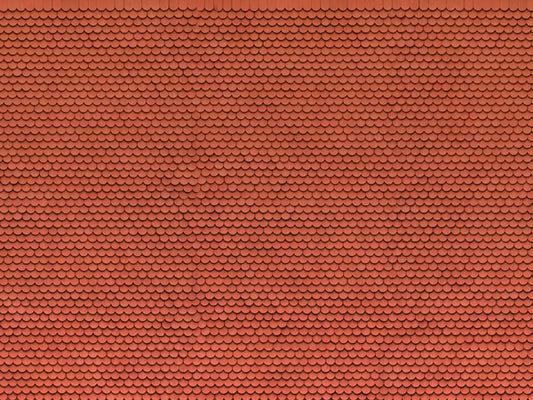 Noch 56690 HO Scale 3-D Printed Cardstock Texture Sheet -- Beavertail Tile