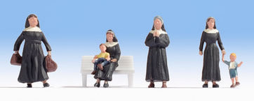 Noch 15400 HO Scale Nuns & Children -- pkg(6)