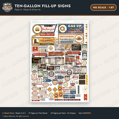 Alpine Railworks 30921HO HO Scale Roadside Signs - Cowboy Hat