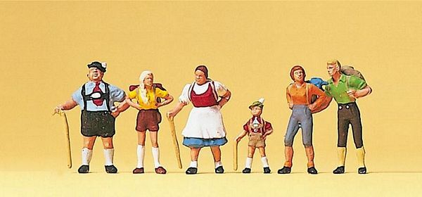 Preiser 10280 HO Scale Pedestrians -- Alpine Family