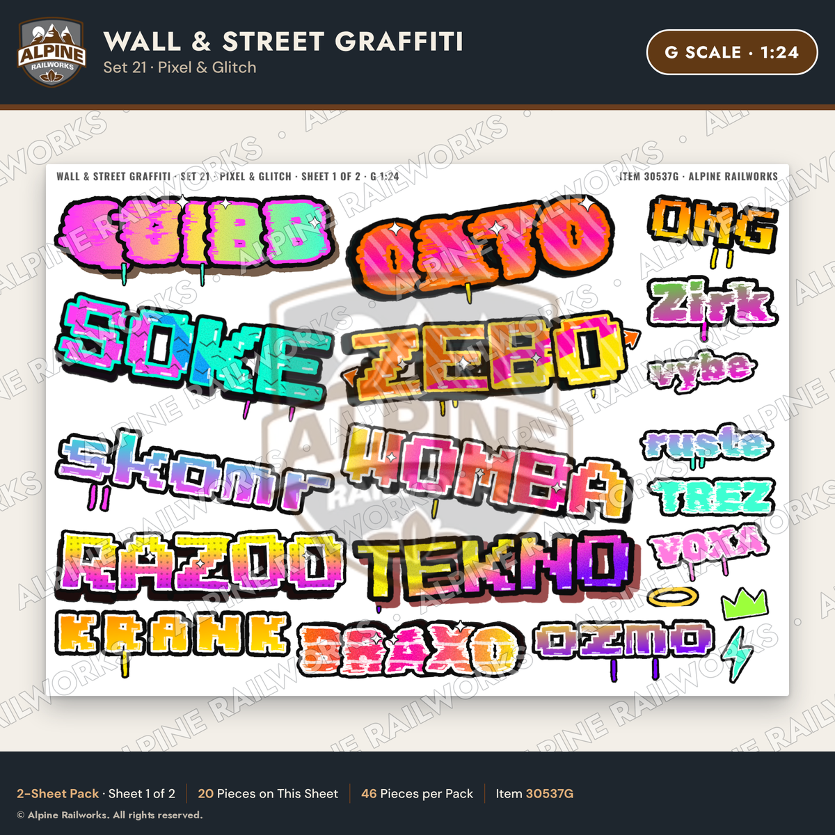 Alpine Railworks 30537G G Scale Wall & Street Graffiti Cut-Outs