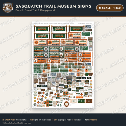Alpine Railworks 30880N N Scale Roadside Signs - Bigfoot Museum