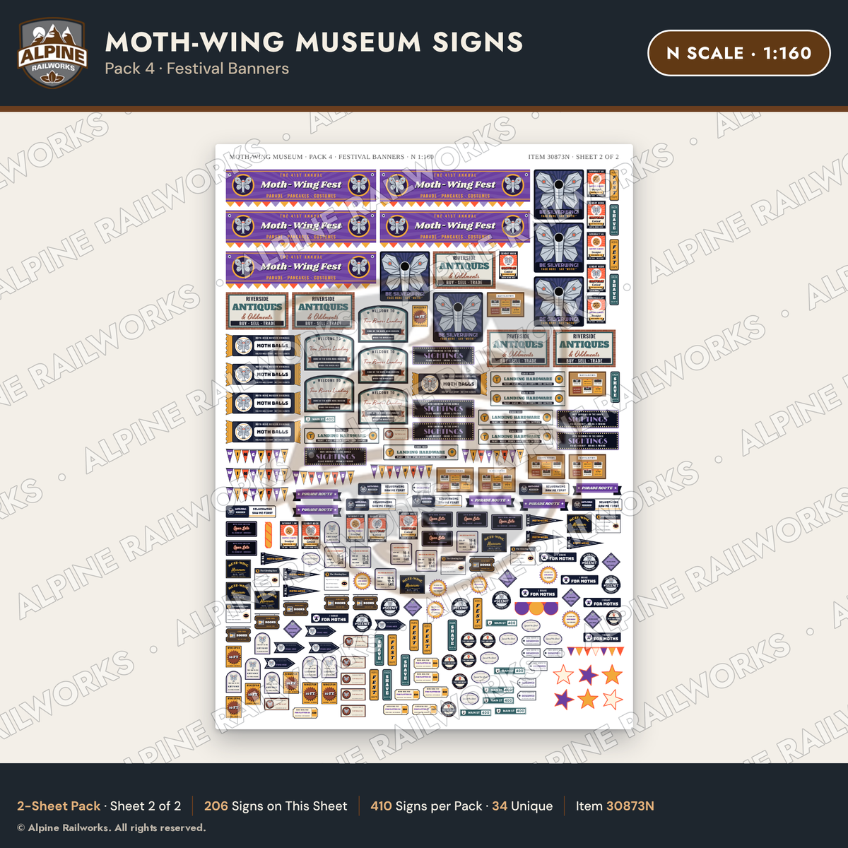 Alpine Railworks 30873N N Scale Roadside Signs - Mothman Museum