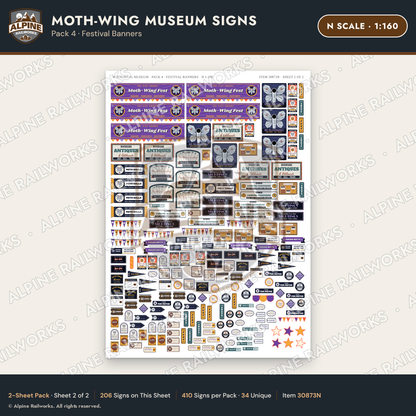 Alpine Railworks 30873N N Scale Roadside Signs - Mothman Museum