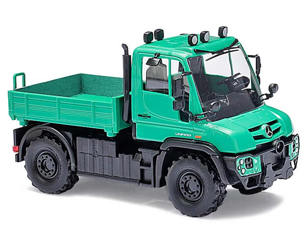 Busch 50919 HO Scale 2014 Mercedes-Benz Unimog U 430 Heavy-Duty Pickup Truck - Assembled -- Agrar (green)
