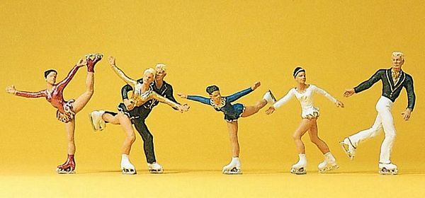 Preiser 10314 HO Scale Recreation & Sports -- Figure Skaters