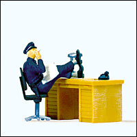 Preiser 29089 HO Scale Individual Figure -- USA Seated Policeman