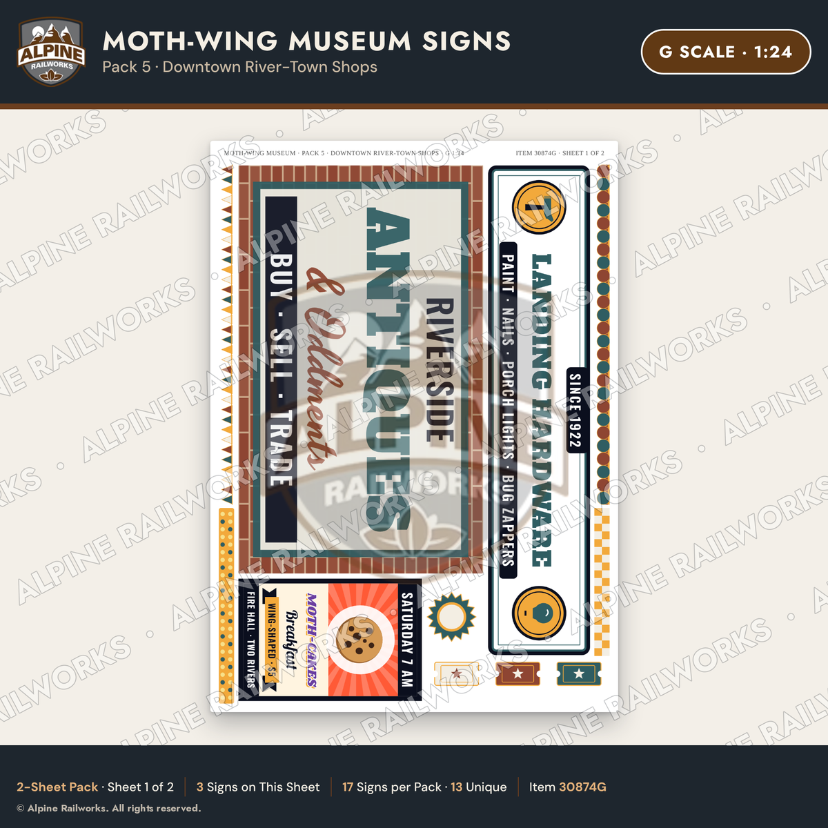 Alpine Railworks 30874G G Scale Roadside Signs - Mothman Museum