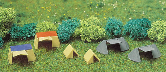 Busch 8120 N Scale Camping Set -- With 6 Assorted Tents