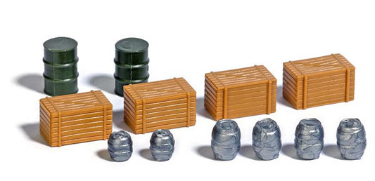 Busch 7784 HO Scale Barrels & Crates