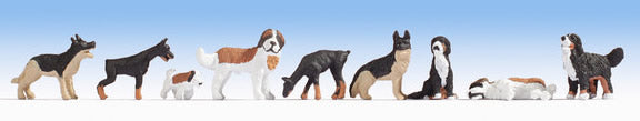Noch 15717 HO Scale Dogs -- Set #1 pkg(9)