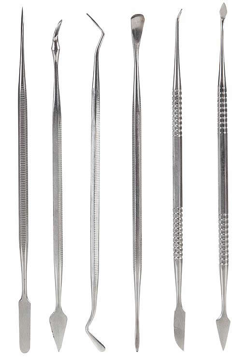 Faller 170545 A Scale Modeling Spatula Set -- Dental Tool-Style pkg(6)